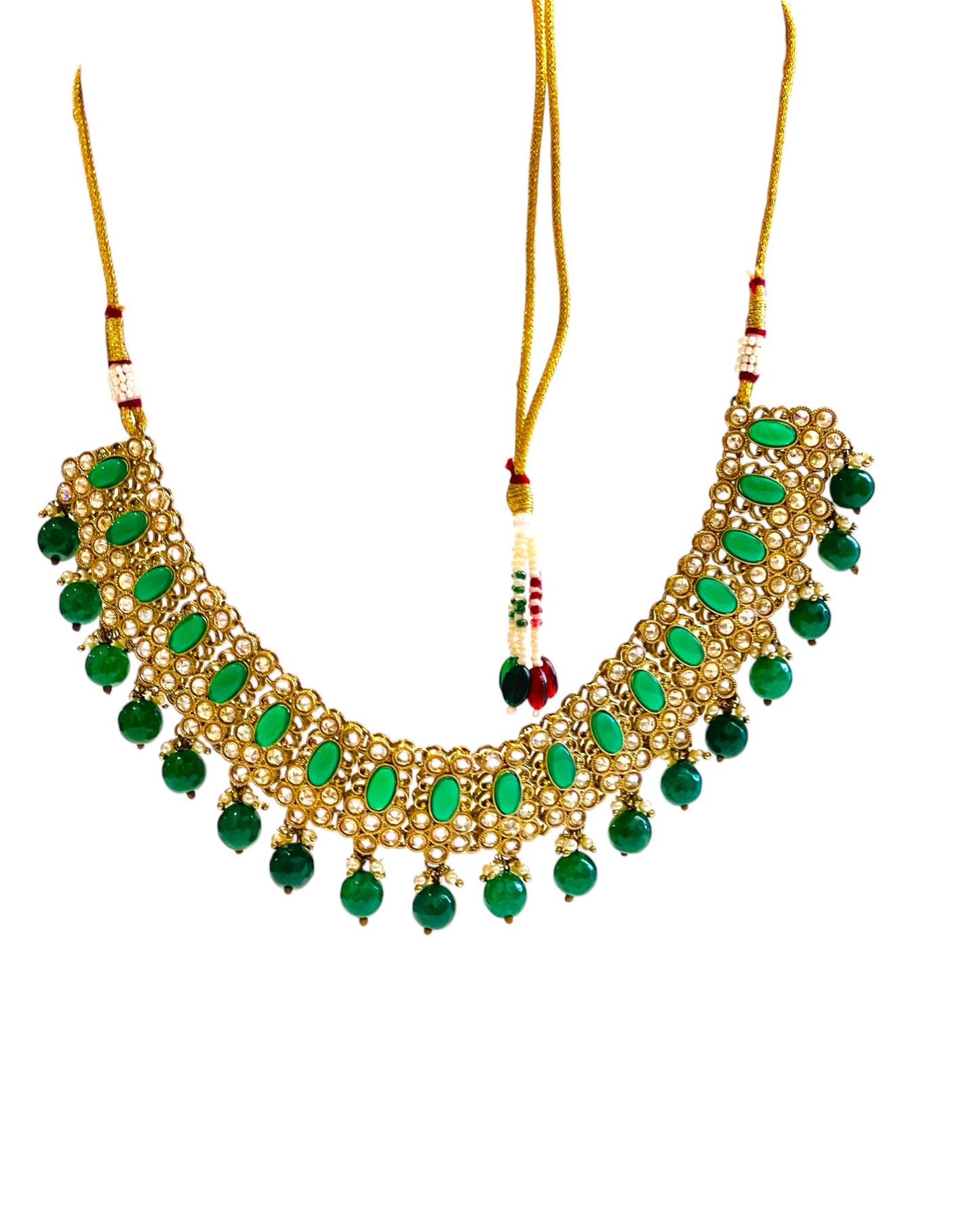 Elegant Gold and Green Jewelry Set