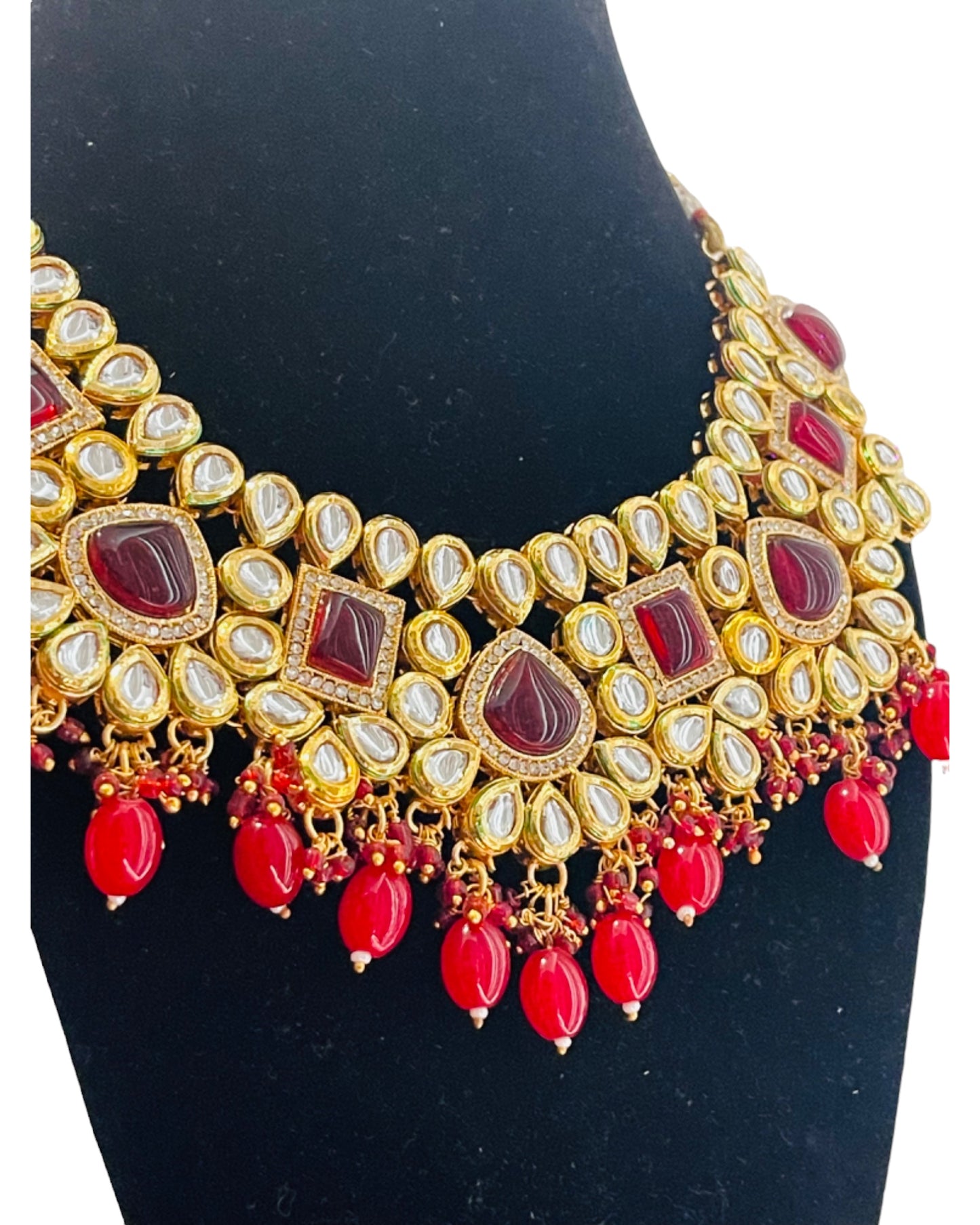 Scarlet Ruby Kundan Set