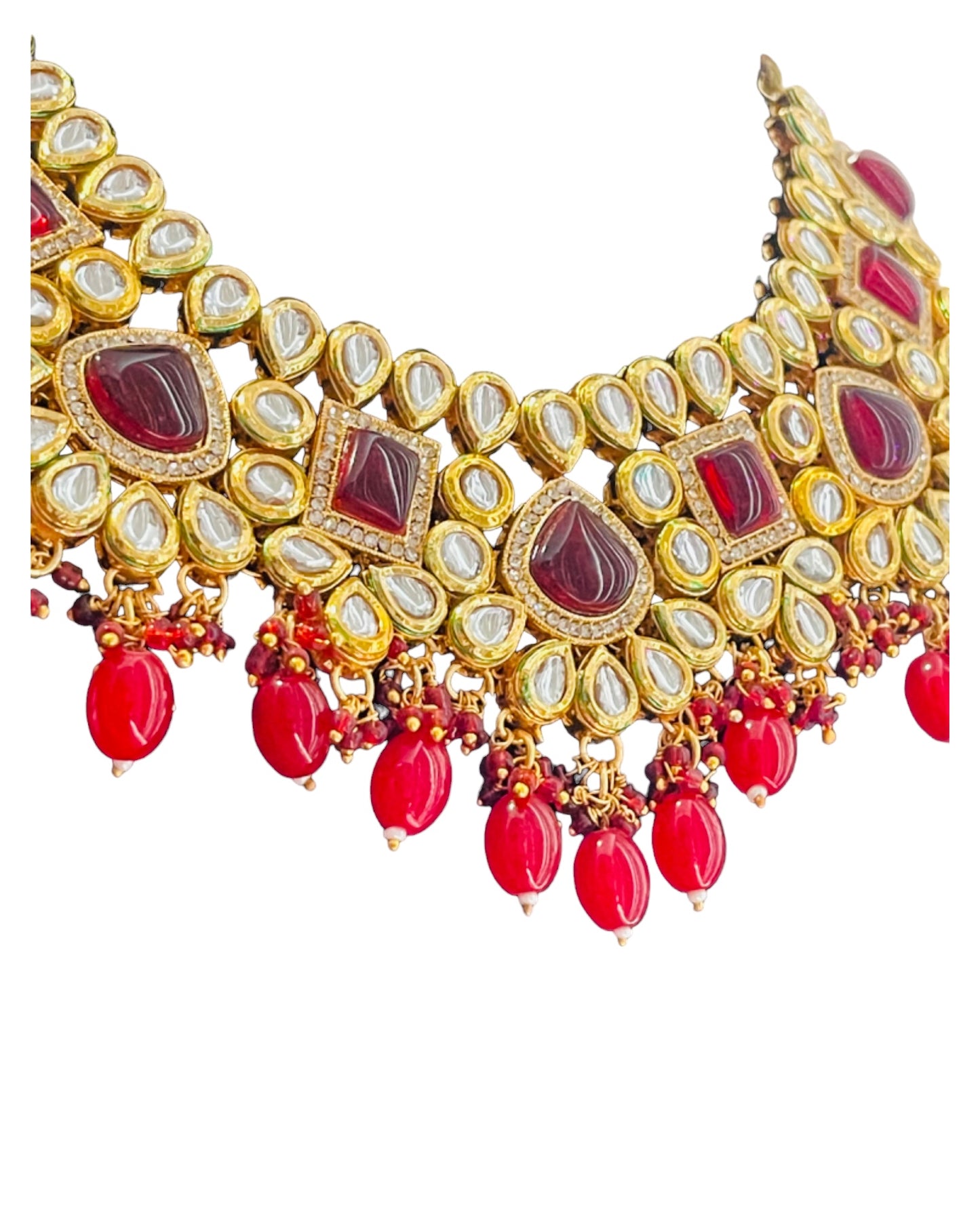 Scarlet Ruby Kundan Set